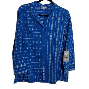 Habitat oversized PTP 20.5” shirt NWT,textured,embroidered,striped,hi-lo.